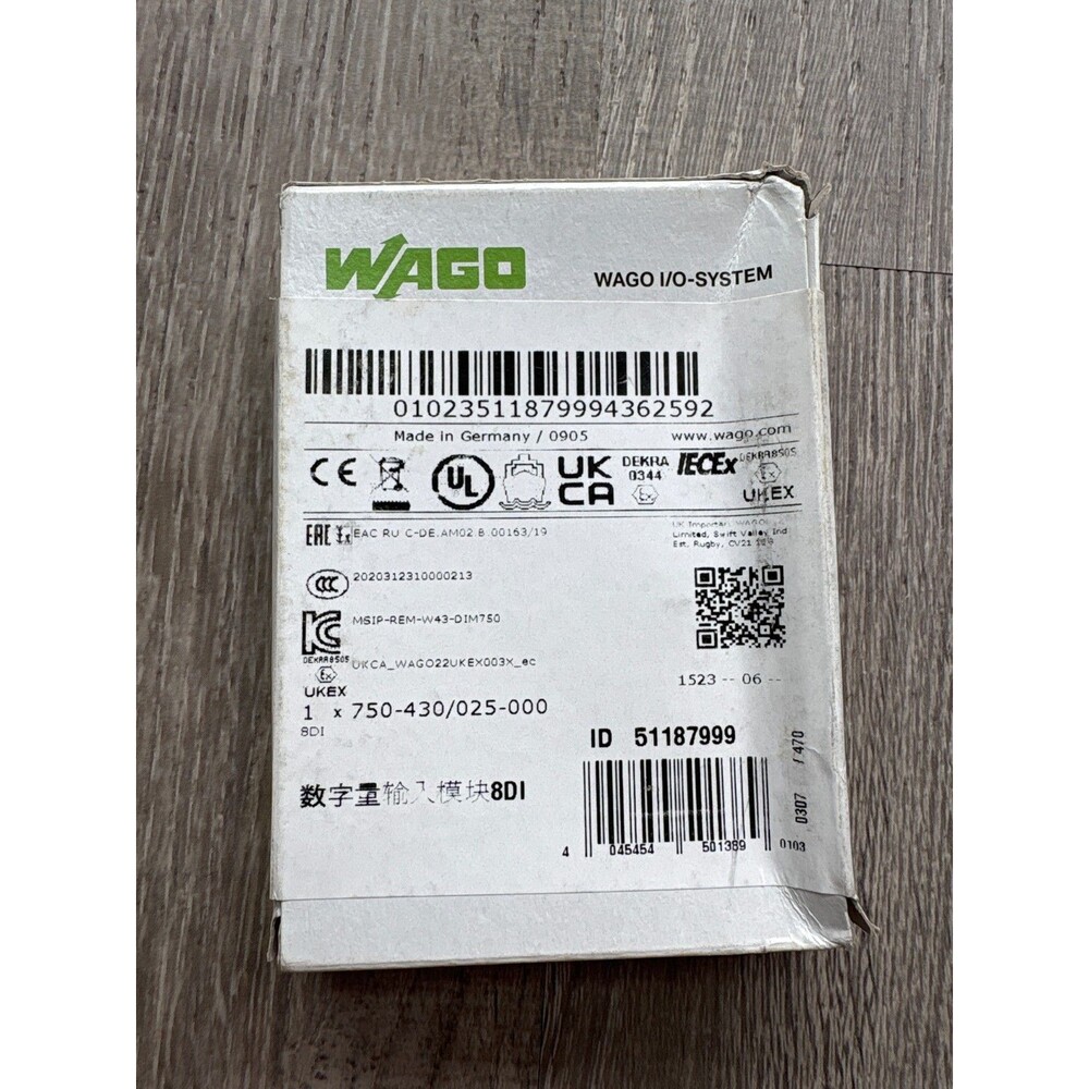 WAGO 750-430/025-000 8-Channel Digital Input Module 8DI I/O System New